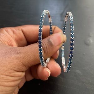 Ross Simons blue stone large earrings